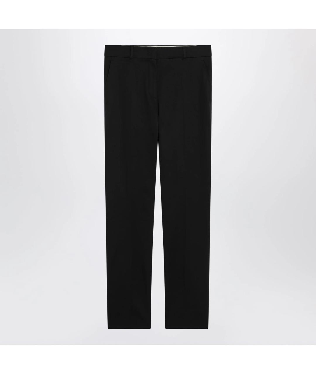 MAX MARA STUDIO Черные хлопковые прямые брюки, фото 3