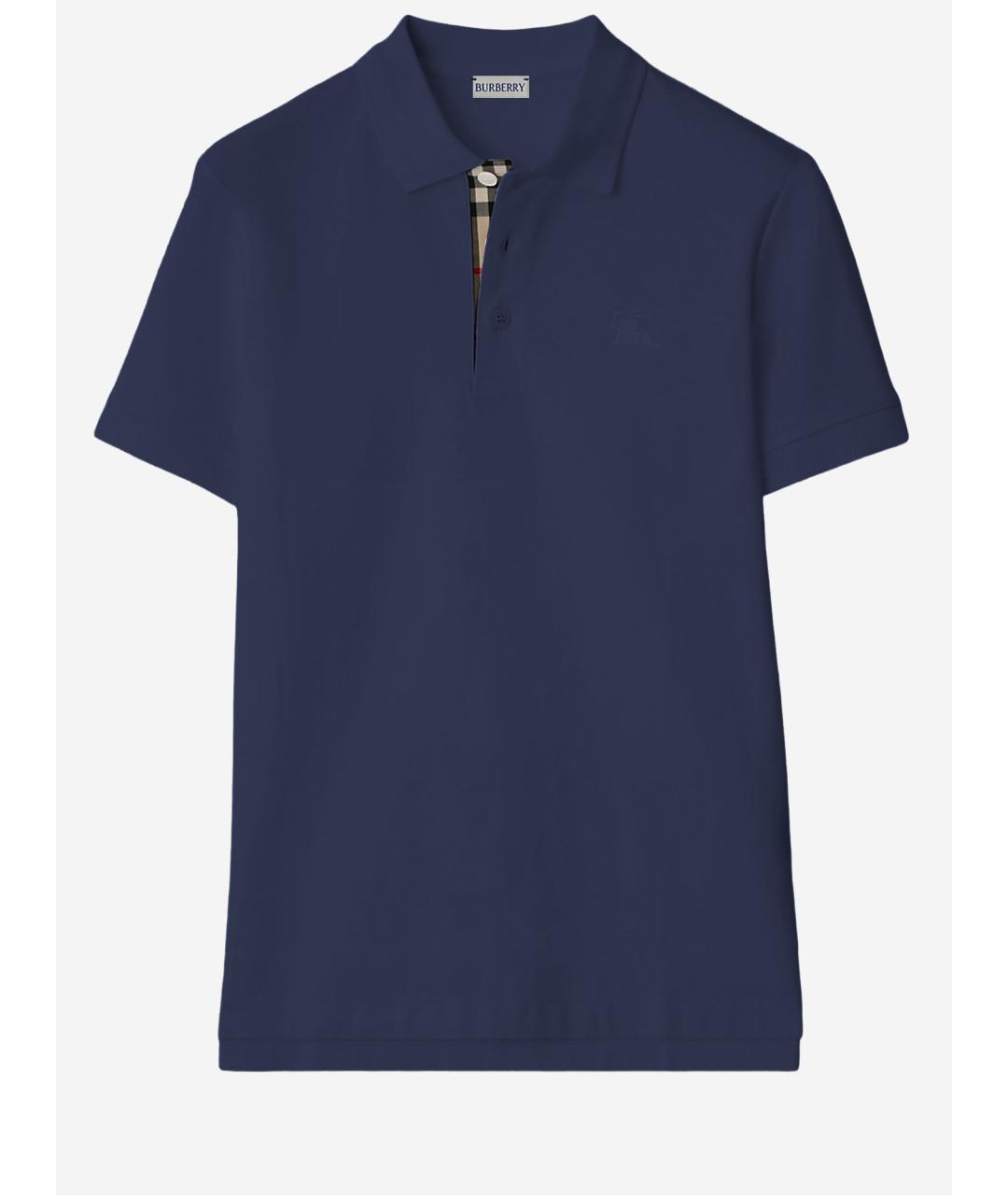 BURBERRY Синяя хлопковая футболка, фото 1