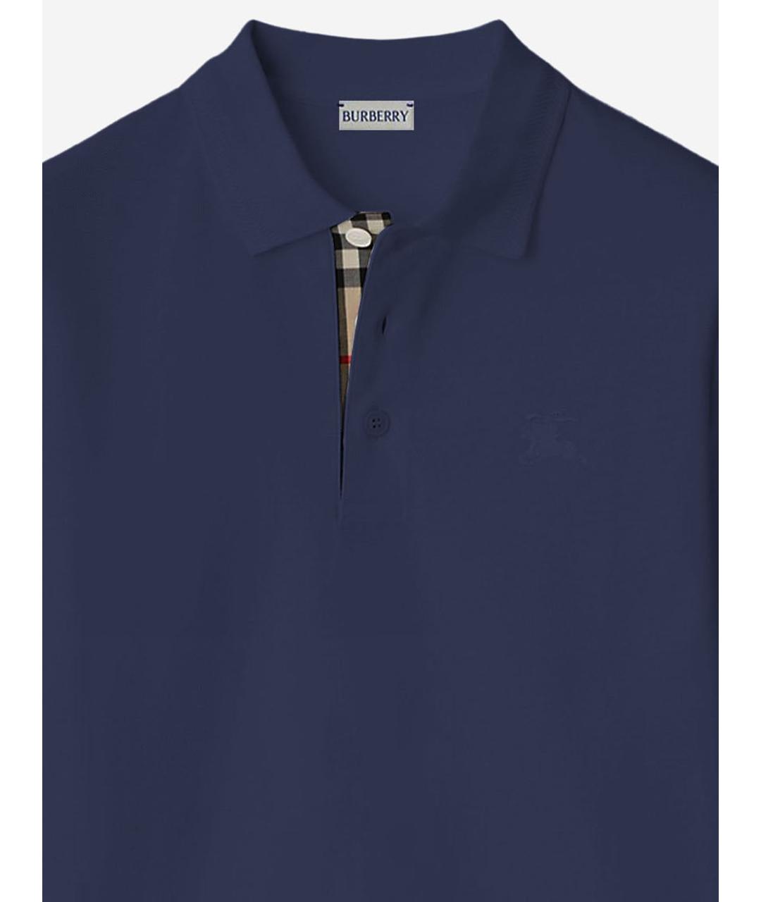 BURBERRY Синяя хлопковая футболка, фото 3