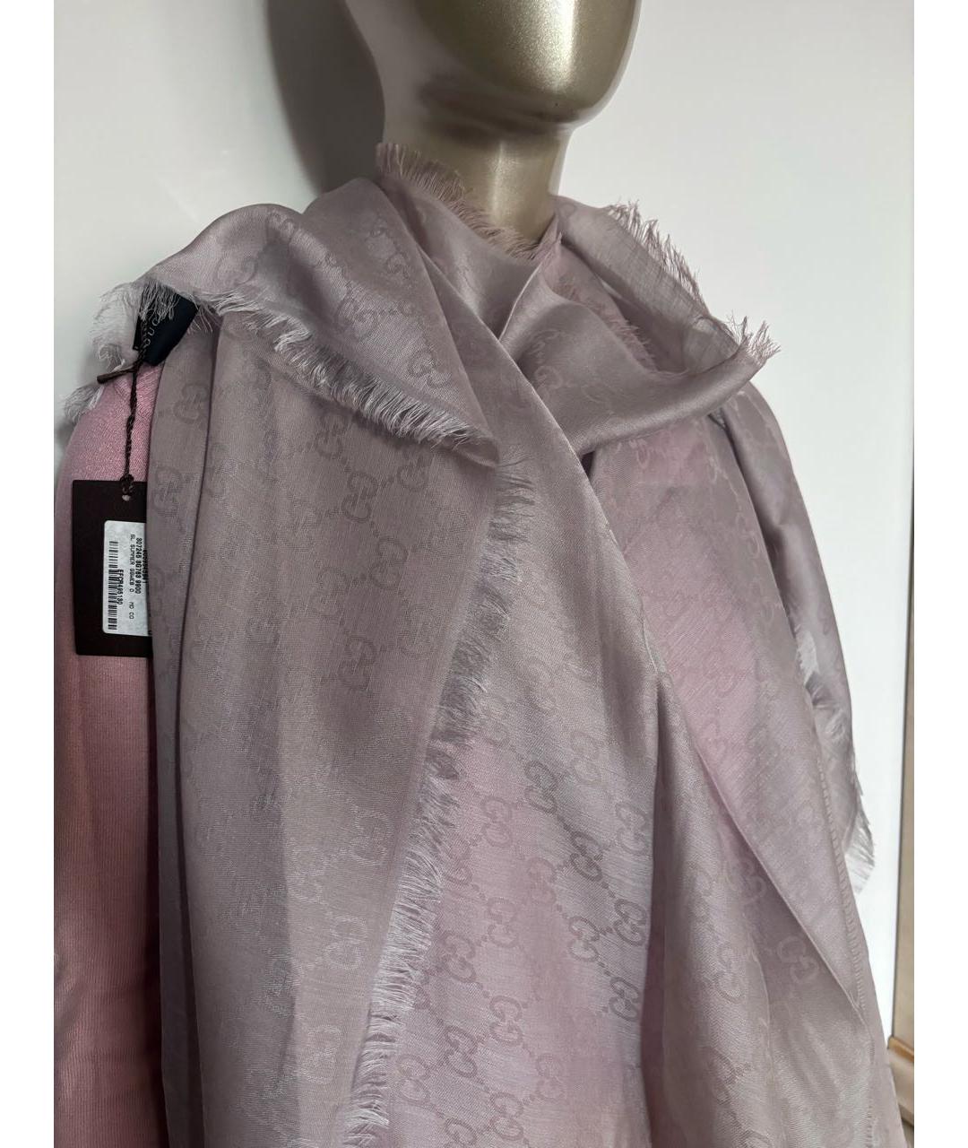 GUCCI Бежевый хлопковый платок, фото 7