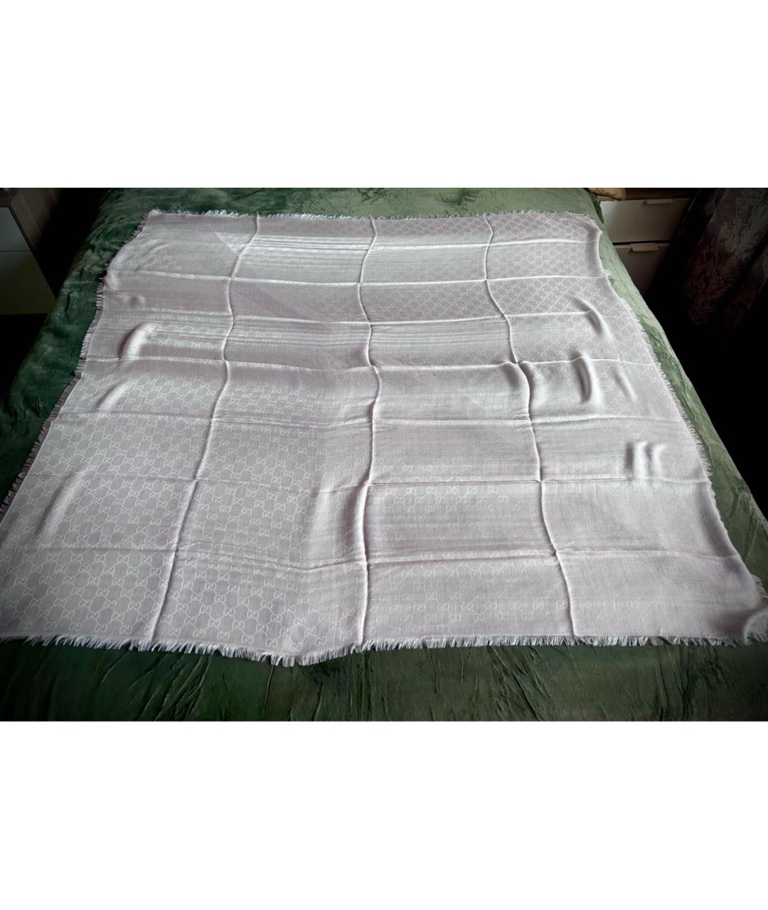 GUCCI Бежевый хлопковый платок, фото 4