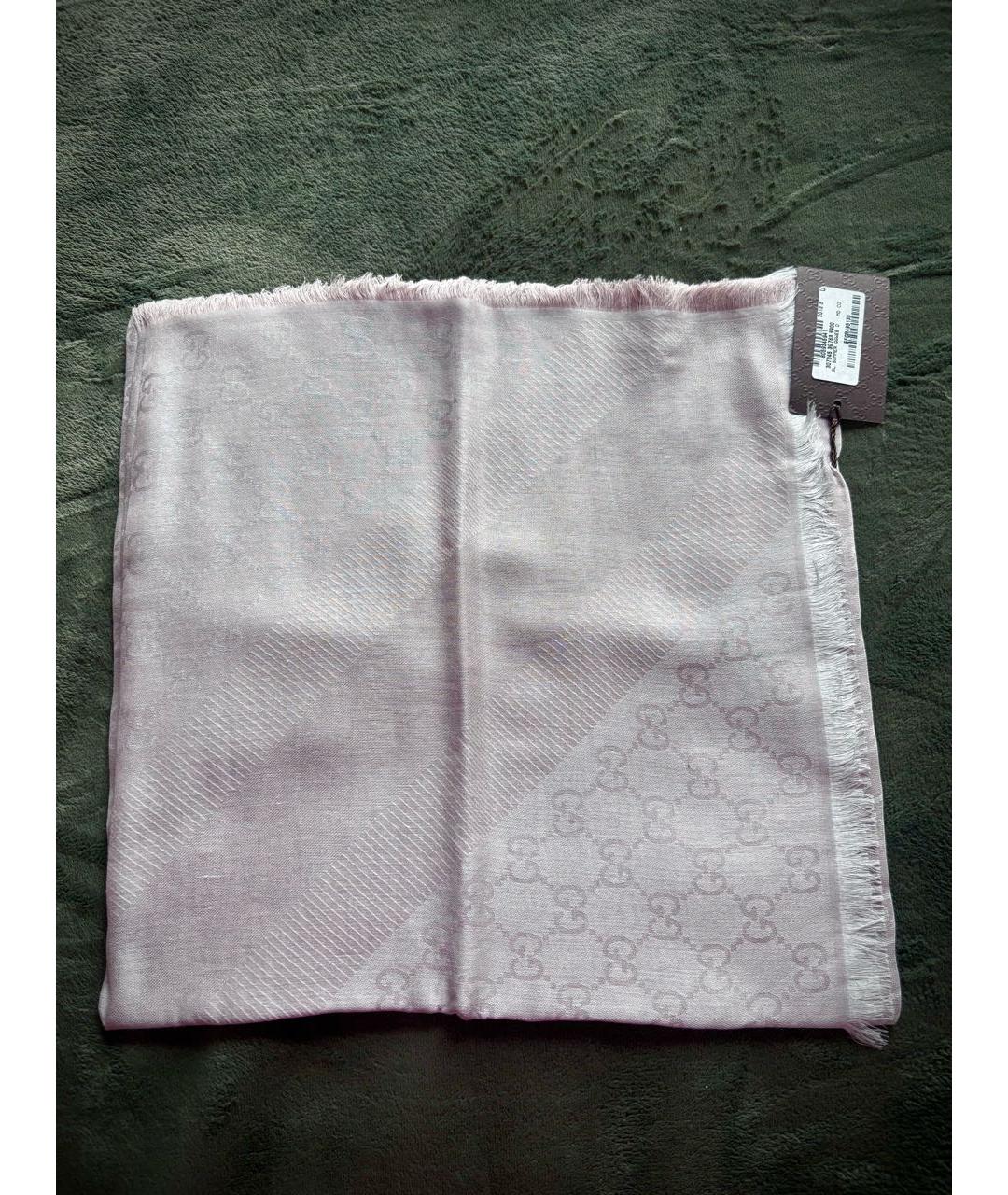 GUCCI Бежевый хлопковый платок, фото 9