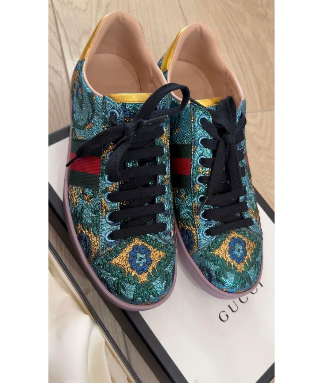 GUCCI Мульти кожаные кеды, фото 5