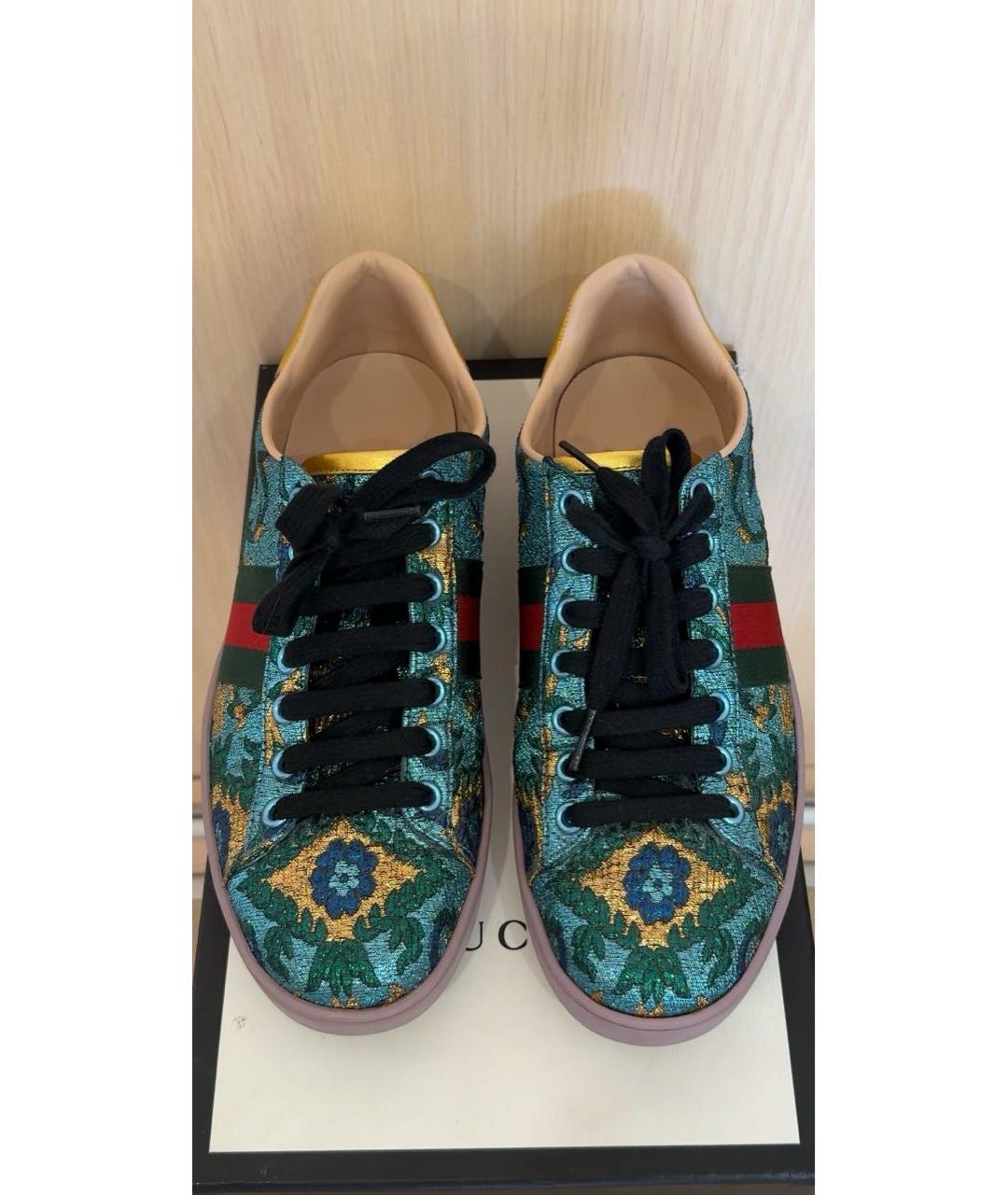 GUCCI Мульти кожаные кеды, фото 2