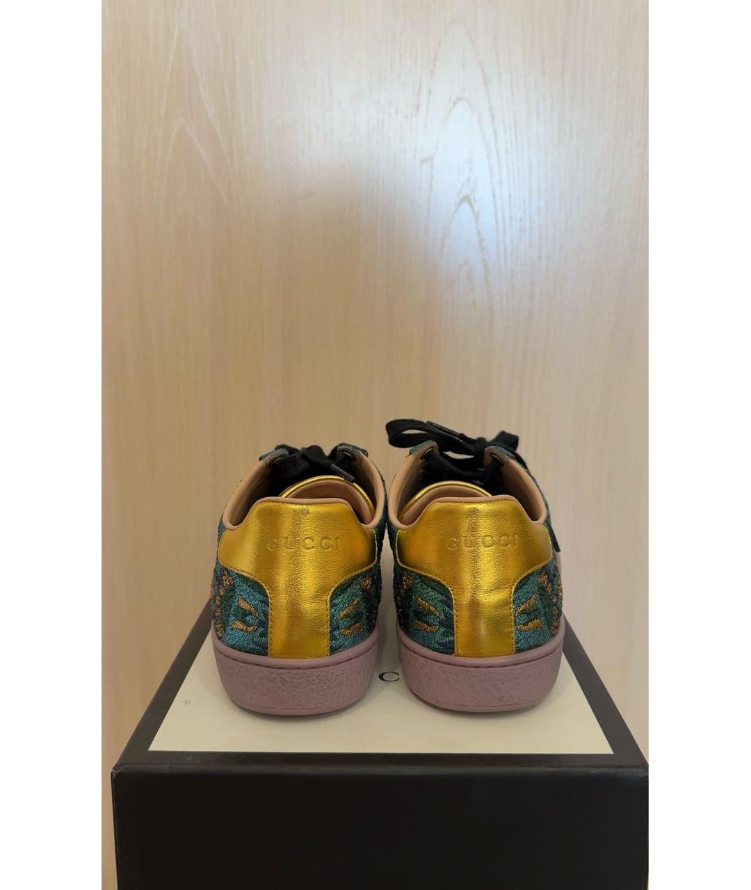 GUCCI Мульти кожаные кеды, фото 4