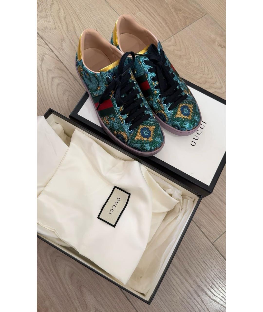 GUCCI Мульти кожаные кеды, фото 6