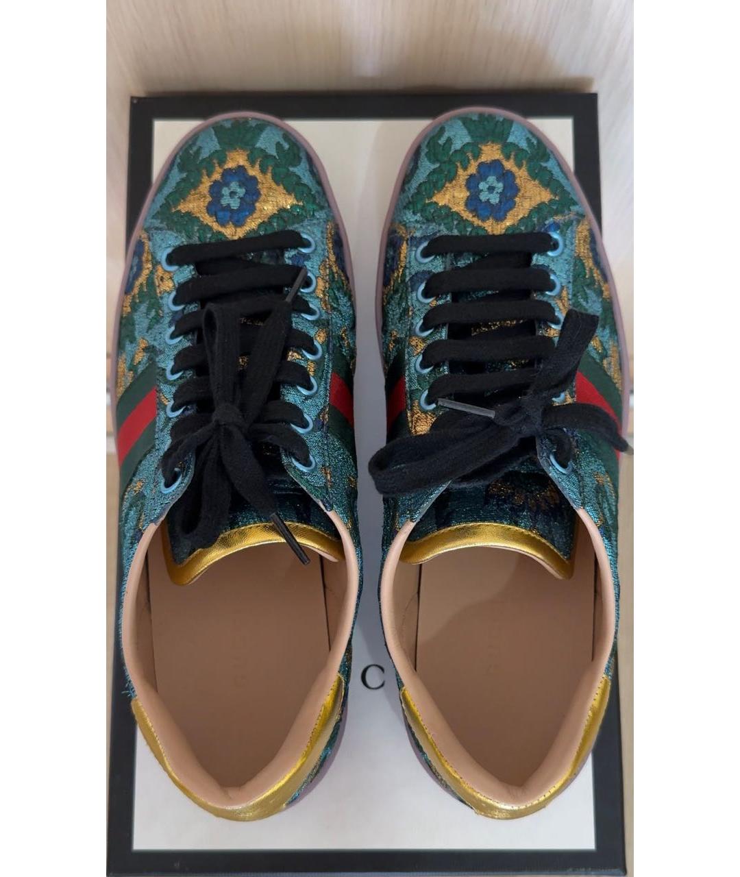 GUCCI Мульти кожаные кеды, фото 3