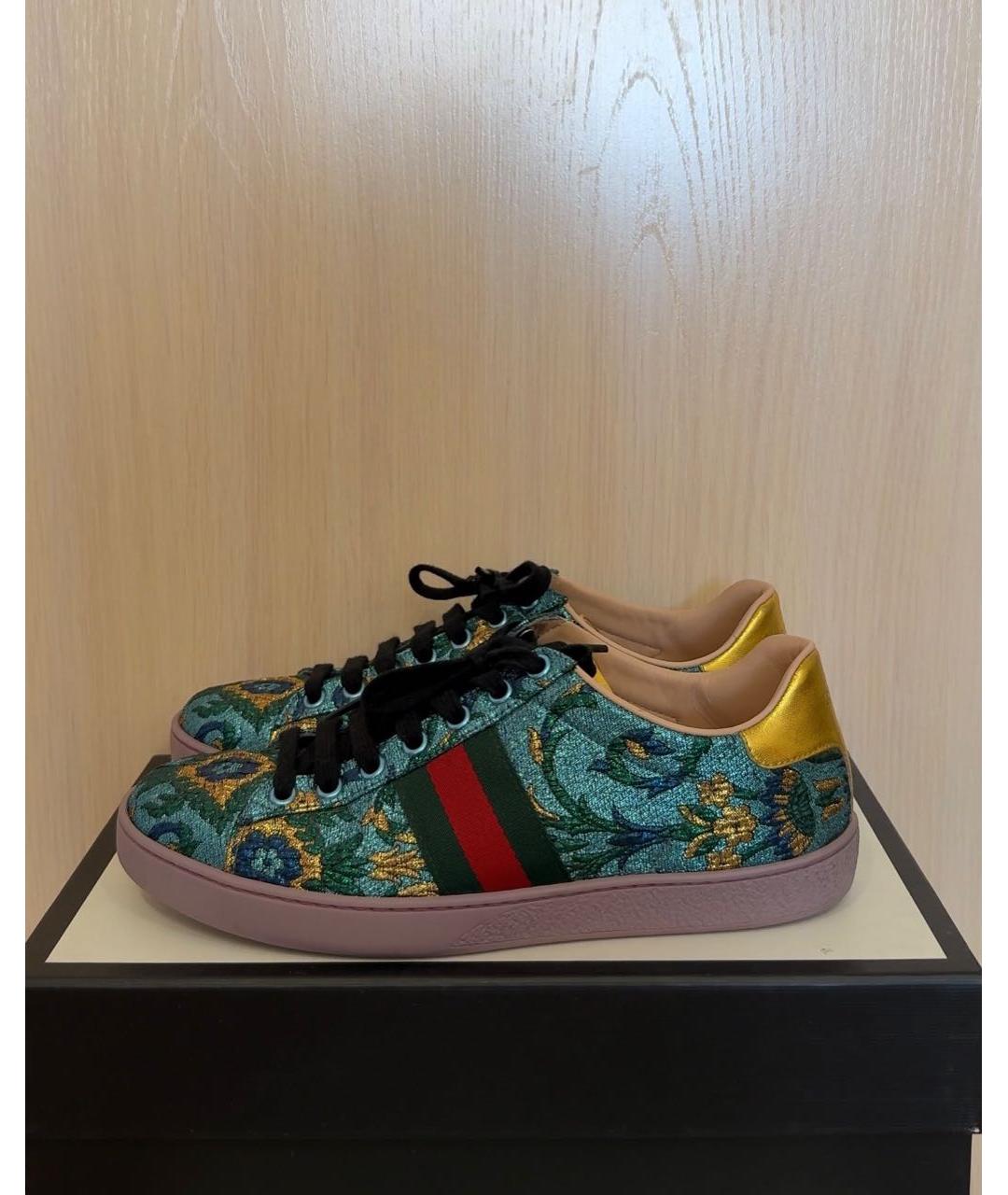 GUCCI Мульти кожаные кеды, фото 7