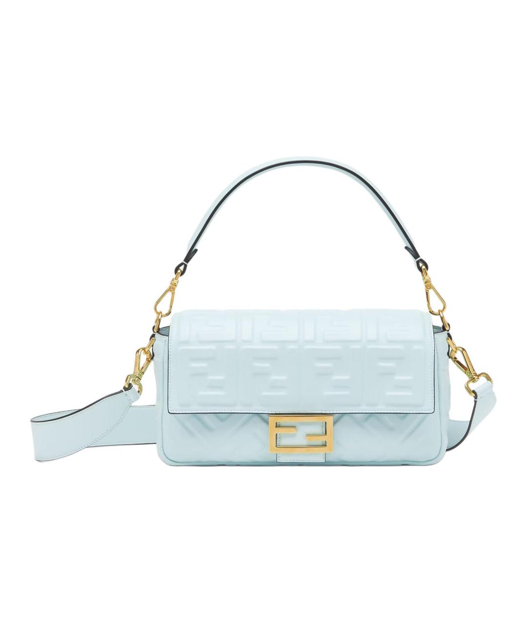 FENDI Голубая кожаная сумка через плечо, фото 1