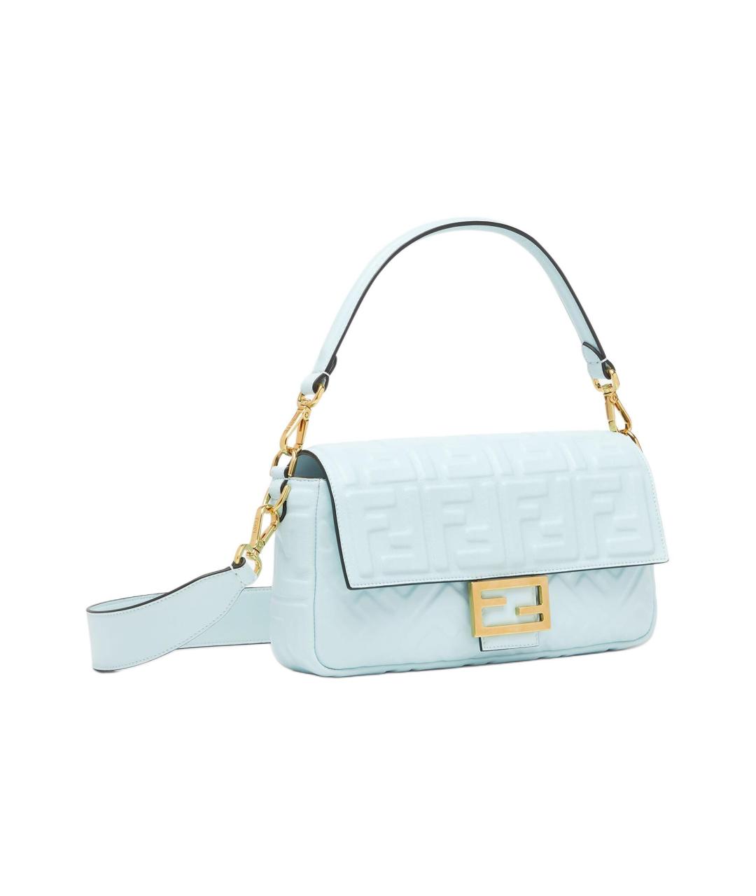 FENDI Голубая кожаная сумка через плечо, фото 2