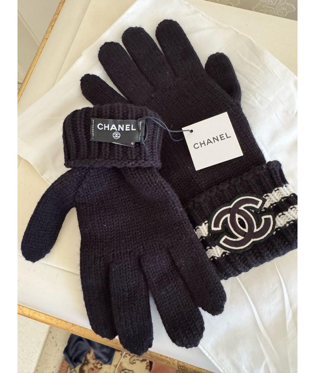 CHANEL Черные кашемировые перчатки, фото 2
