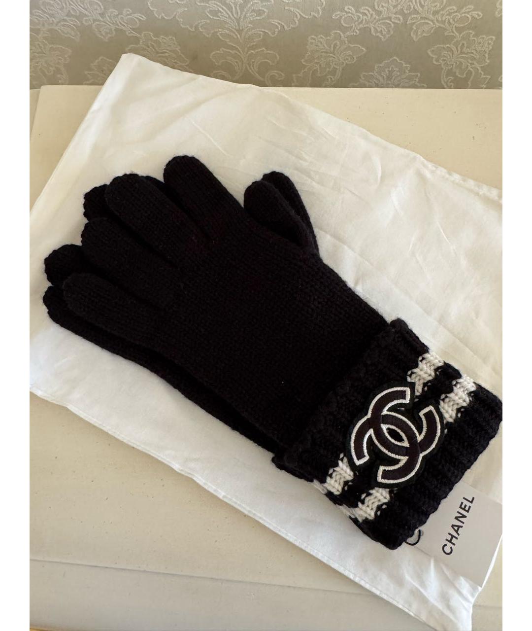 CHANEL Черные кашемировые перчатки, фото 4