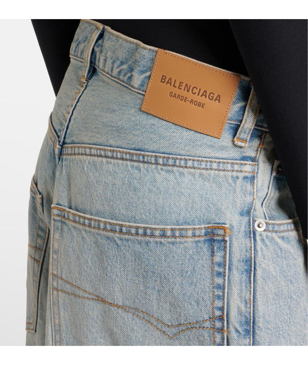 BALENCIAGA Голубые прямые джинсы, фото 4