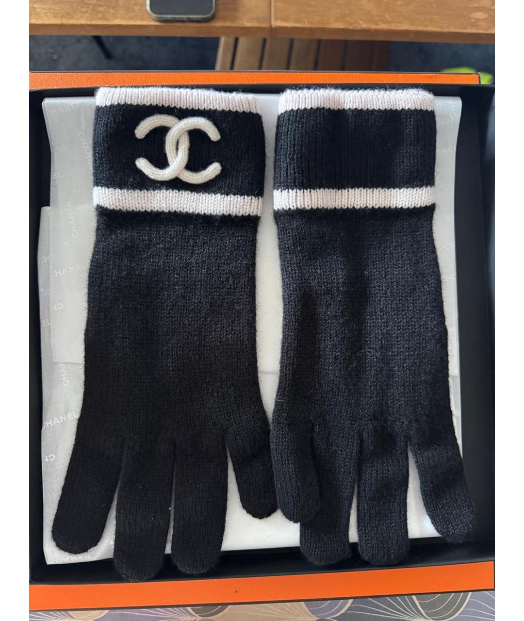 CHANEL Черные кашемировые перчатки, фото 8