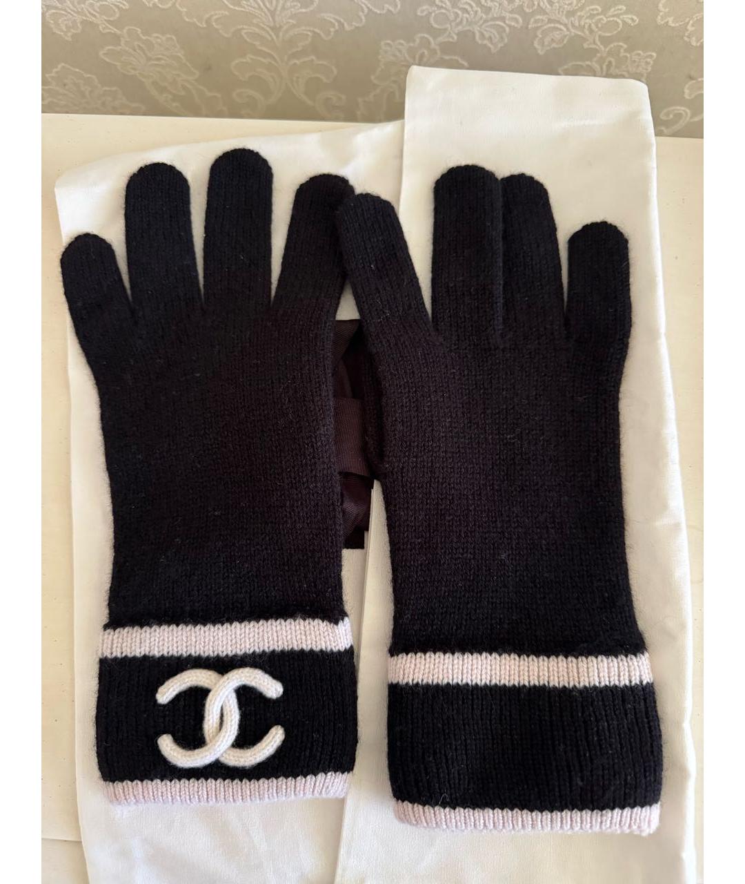 CHANEL Черные кашемировые перчатки, фото 7