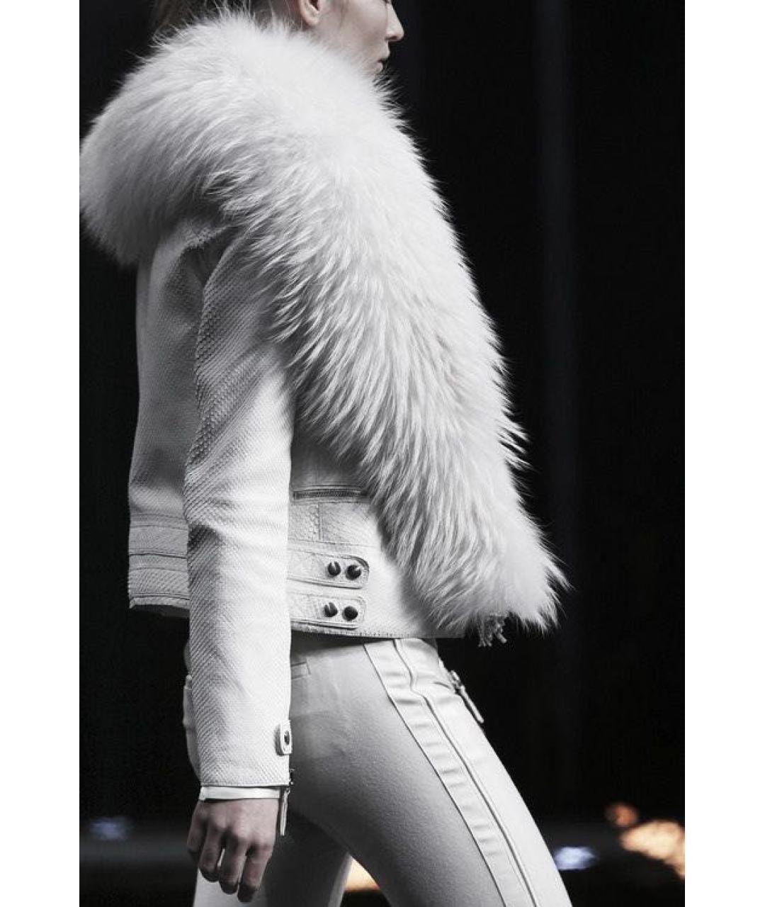 ROBERTO CAVALLI Белая кожаная куртка, фото 8