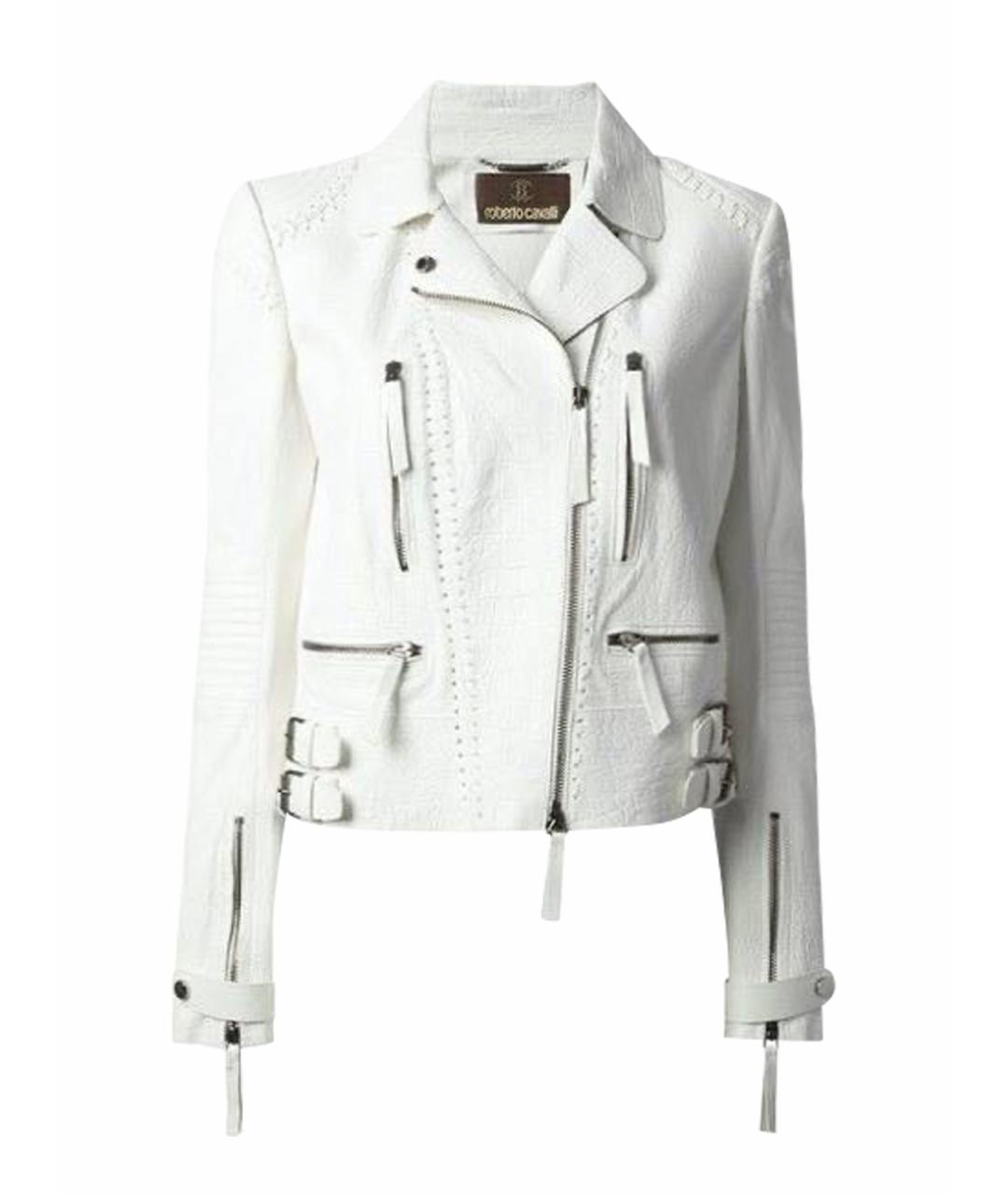 ROBERTO CAVALLI Белая кожаная куртка, фото 1