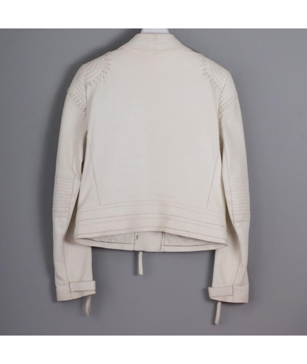 ROBERTO CAVALLI Белая кожаная куртка, фото 4