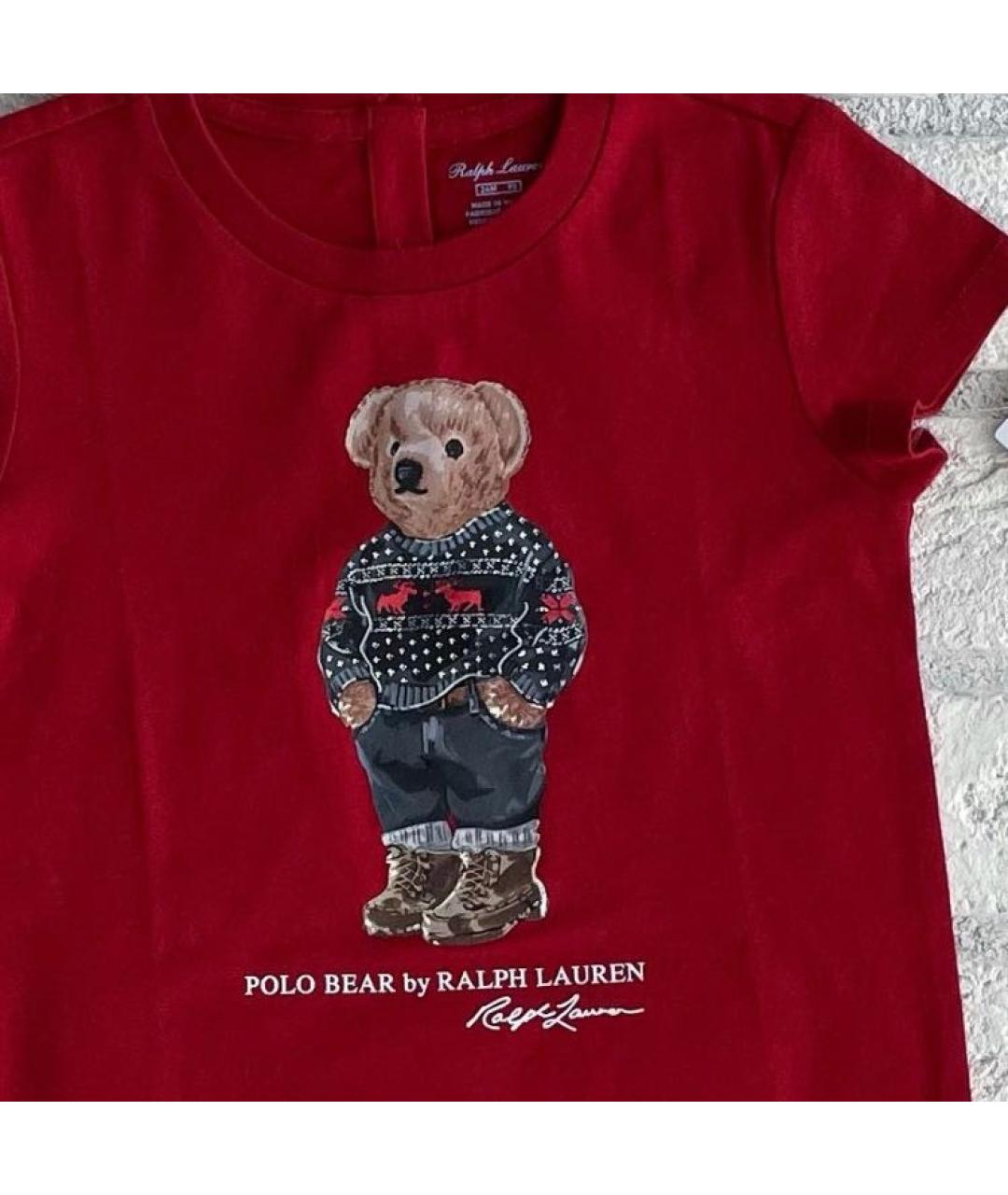 POLO RALPH LAUREN Красный хлопковый футболка / топ, фото 2