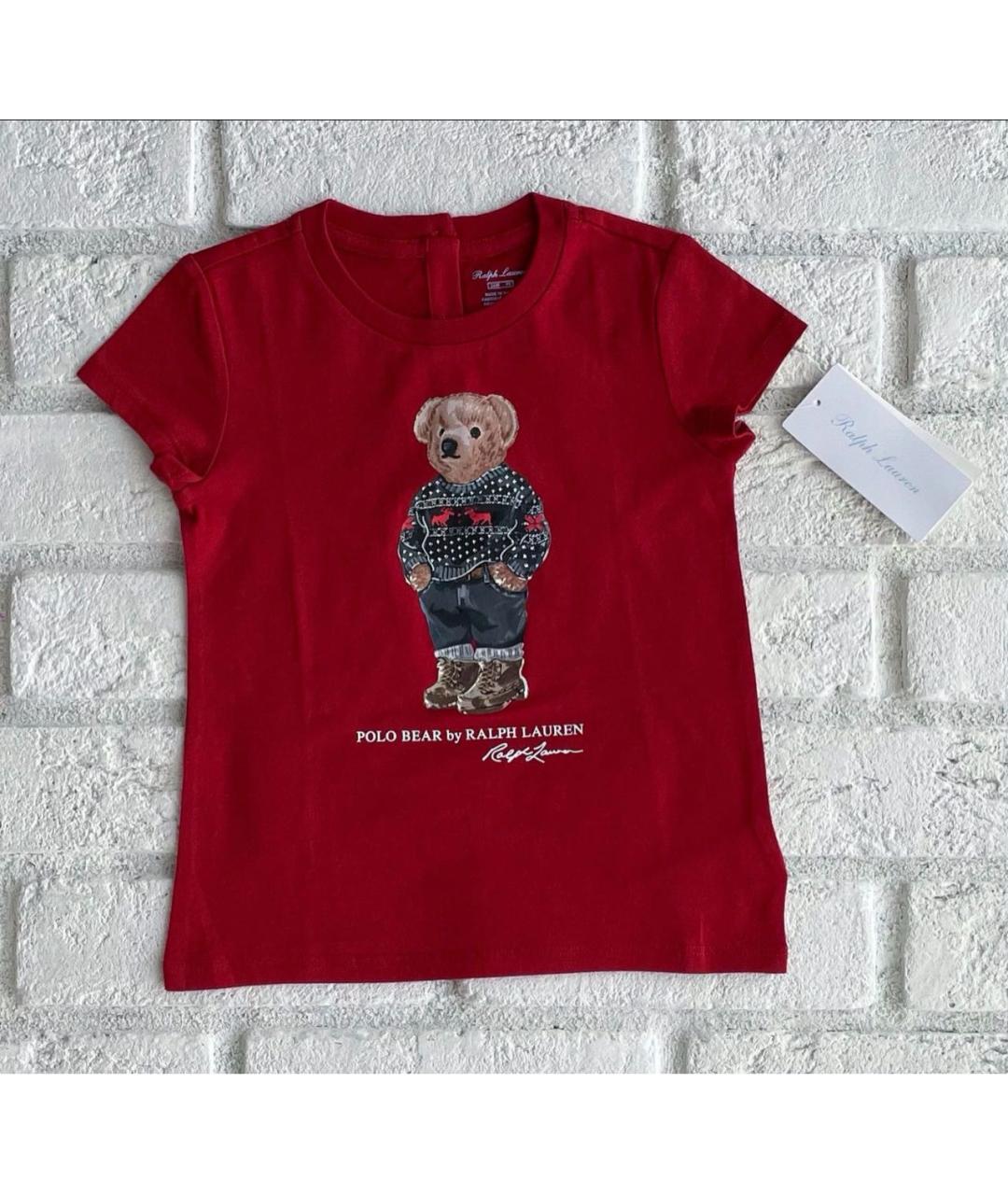 POLO RALPH LAUREN Красный хлопковый футболка / топ, фото 3