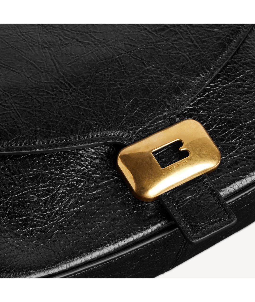 BALENCIAGA Черная кожаная сумка через плечо, фото 6