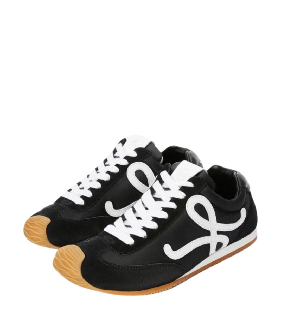 LOEWE Черные кожаные кроссовки, фото 2