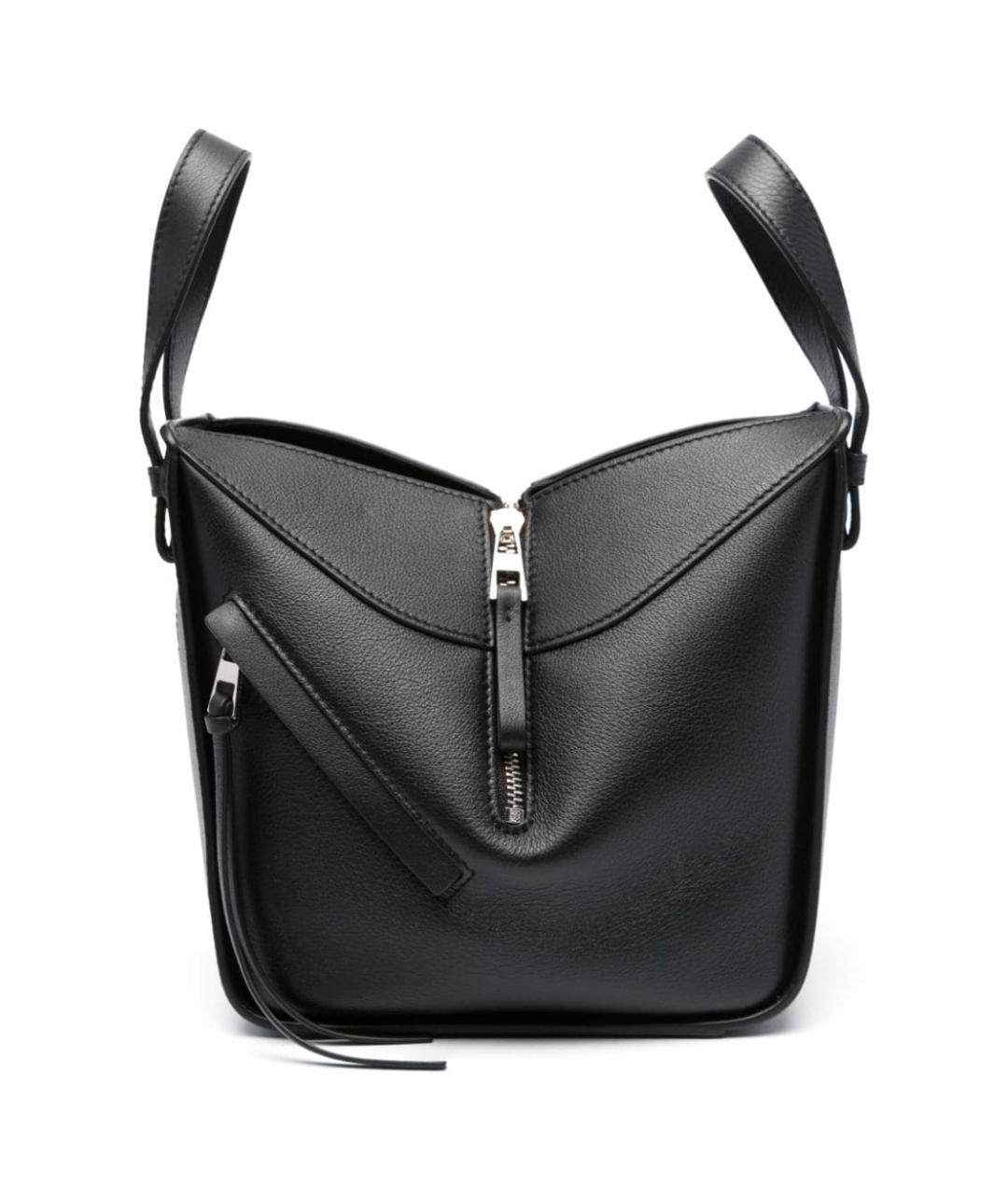 LOEWE Черная кожаная сумка с короткими ручками, фото 2