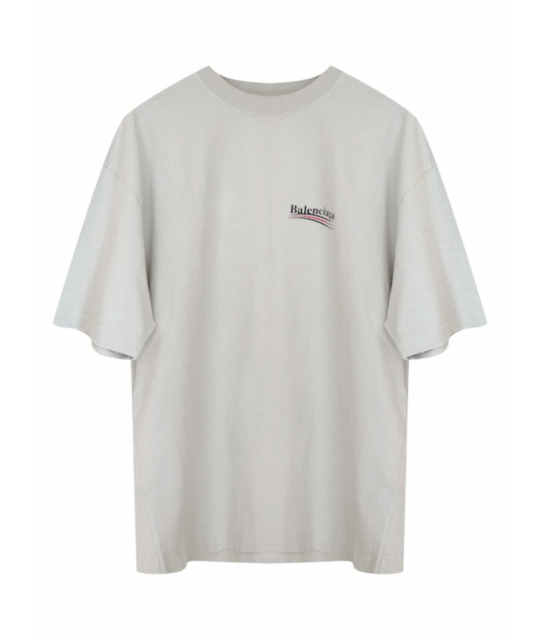 BALENCIAGA Бежевая хлопковая футболка, фото 1