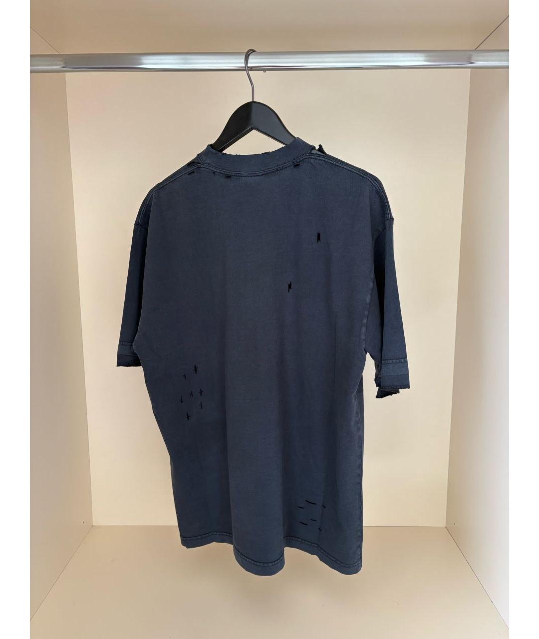 BALENCIAGA Антрацитовая хлопковая футболка, фото 2