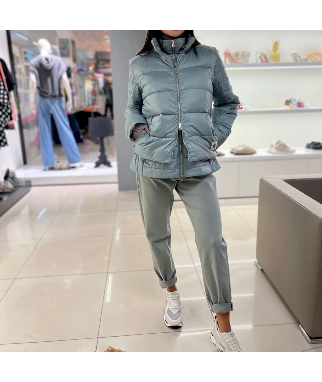 LORENA ANTONIAZZI Бирюзовая полиэстеровая куртка, фото 5