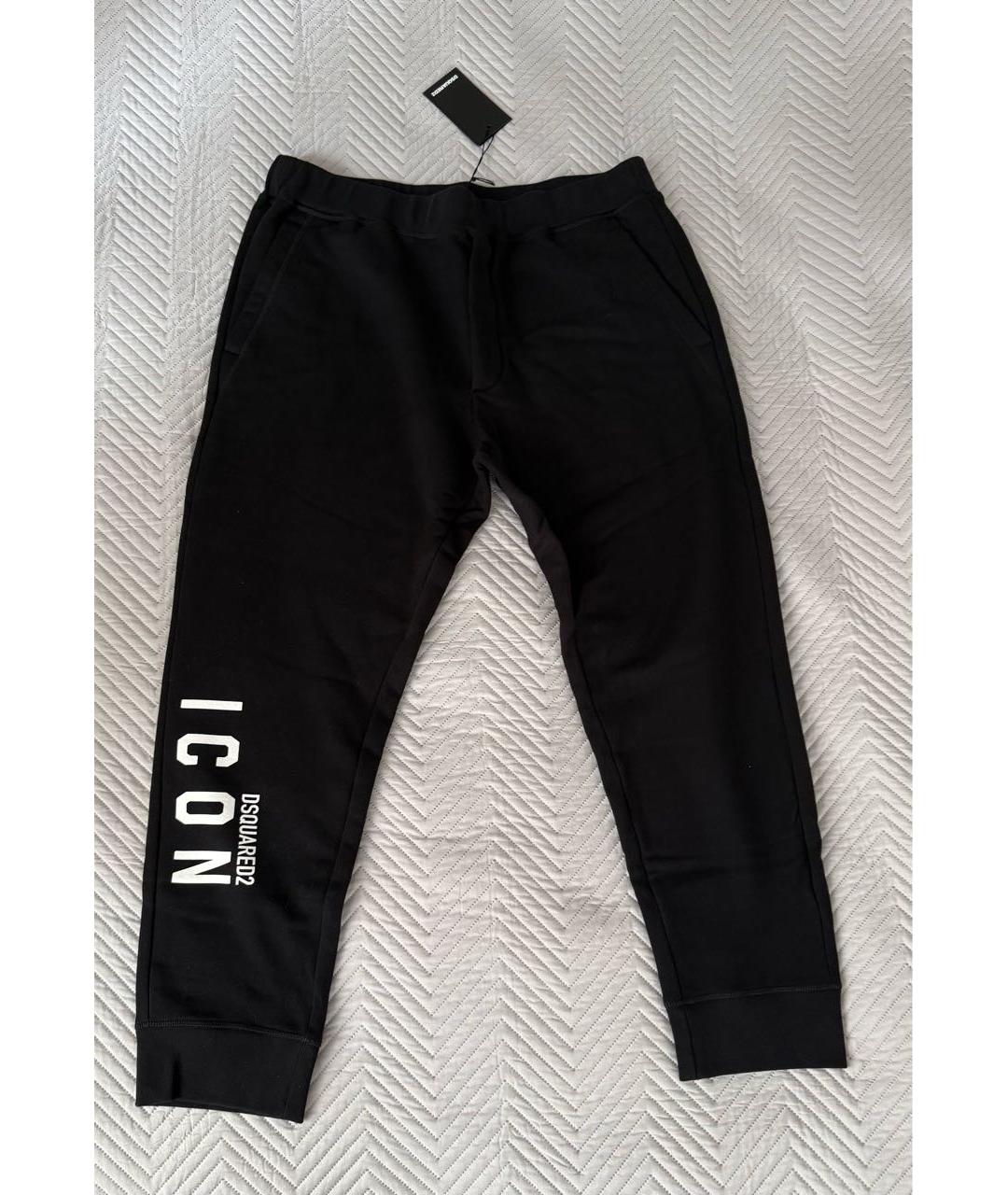 DSQUARED2 Черные хлопковые повседневные брюки, фото 8