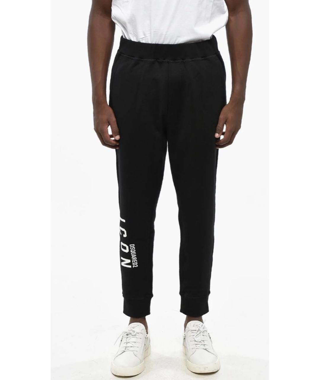 DSQUARED2 Черные хлопковые повседневные брюки, фото 2