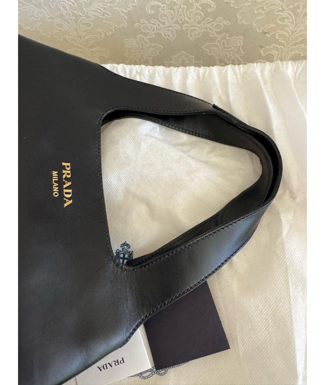 PRADA Черная кожаная сумка с короткими ручками, фото 8