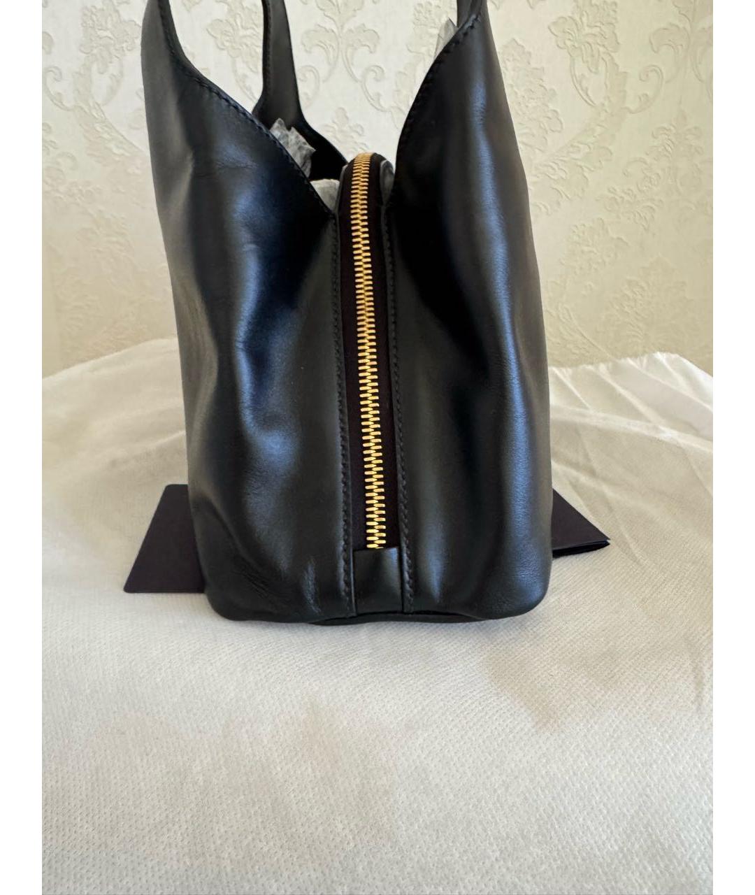 PRADA Черная кожаная сумка с короткими ручками, фото 4