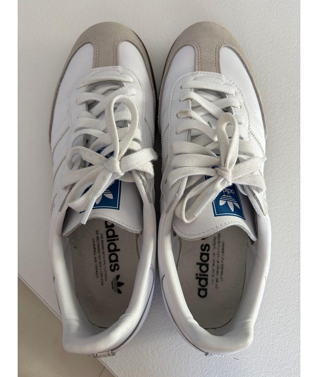 ADIDAS Белые кожаные низкие кроссовки / кеды, фото 3