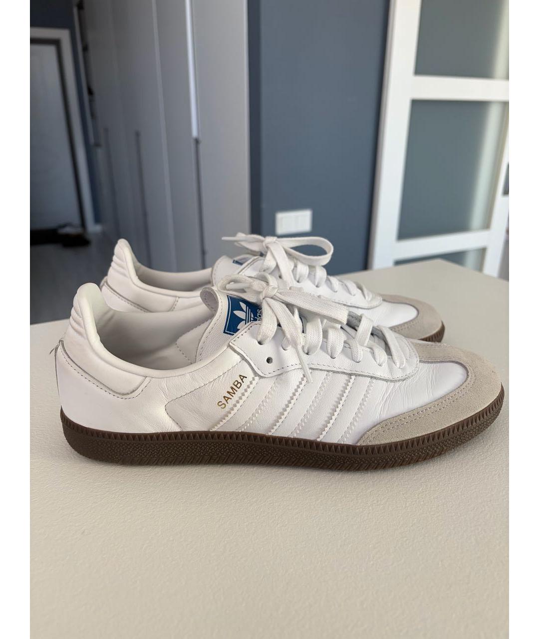 ADIDAS Белые кожаные низкие кроссовки / кеды, фото 6