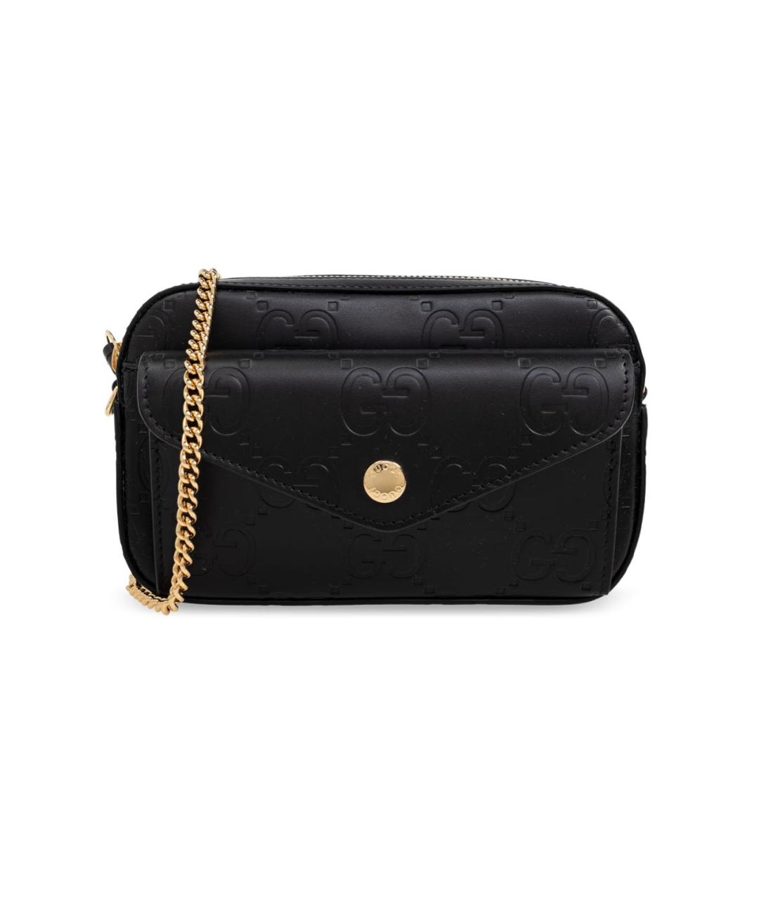 GUCCI Черная кожаная сумка через плечо, фото 6