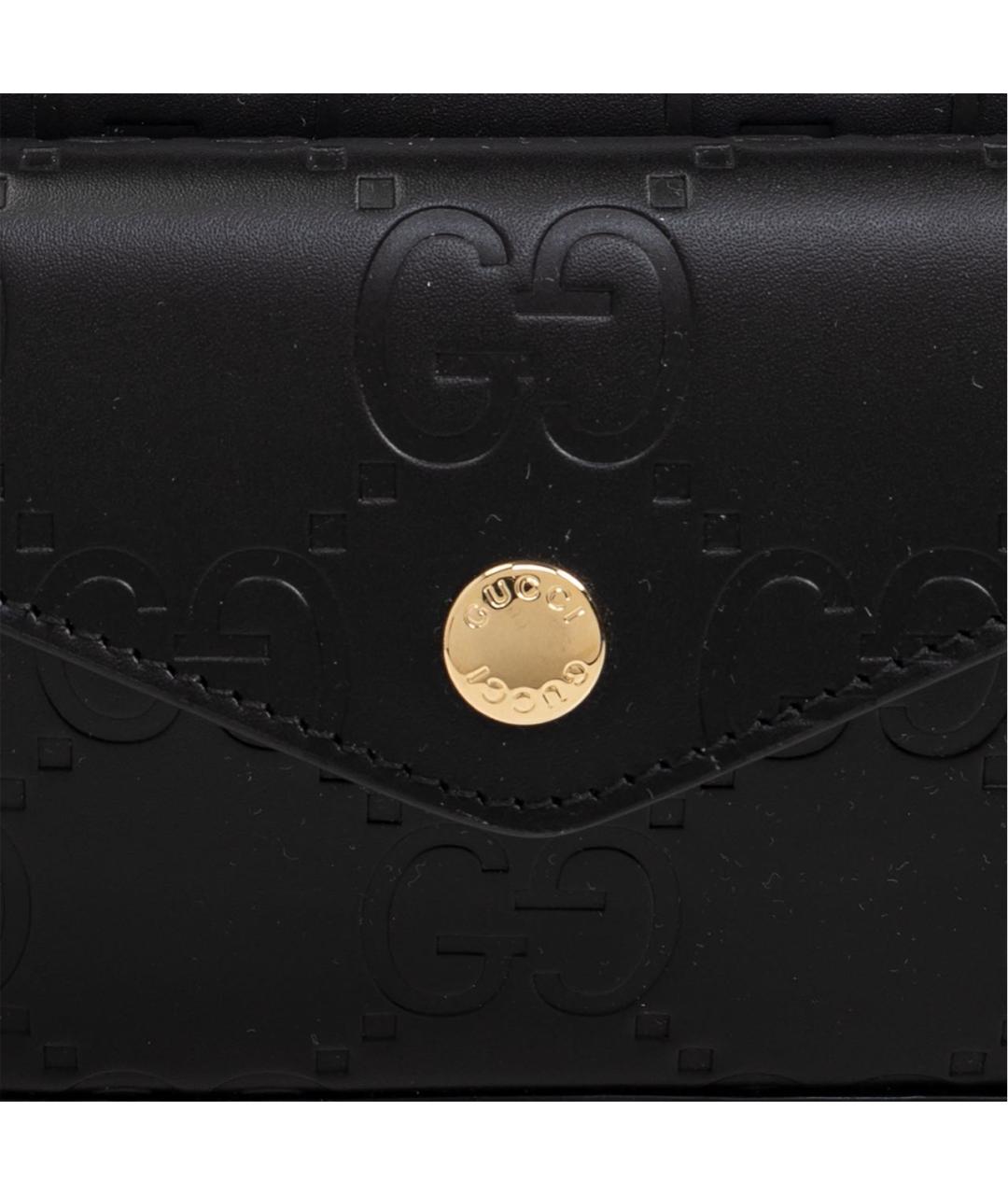 GUCCI Черная кожаная сумка через плечо, фото 5