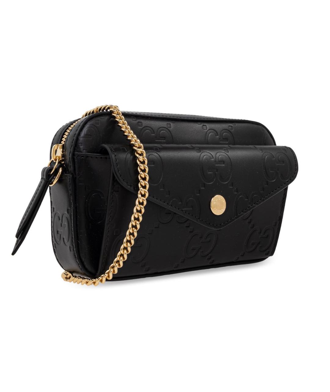 GUCCI Черная кожаная сумка через плечо, фото 3