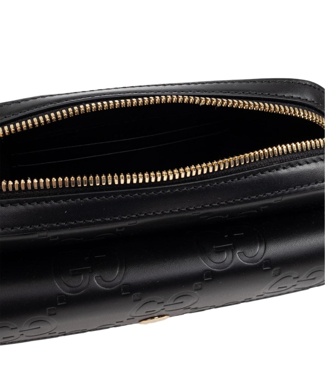 GUCCI Черная кожаная сумка через плечо, фото 4