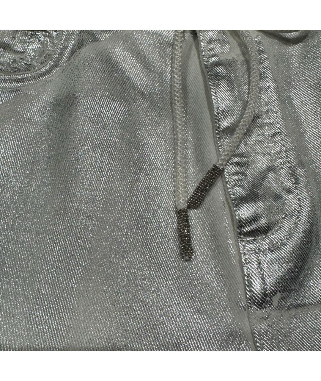 PANICALE Серебряные хлопковые прямые джинсы, фото 4