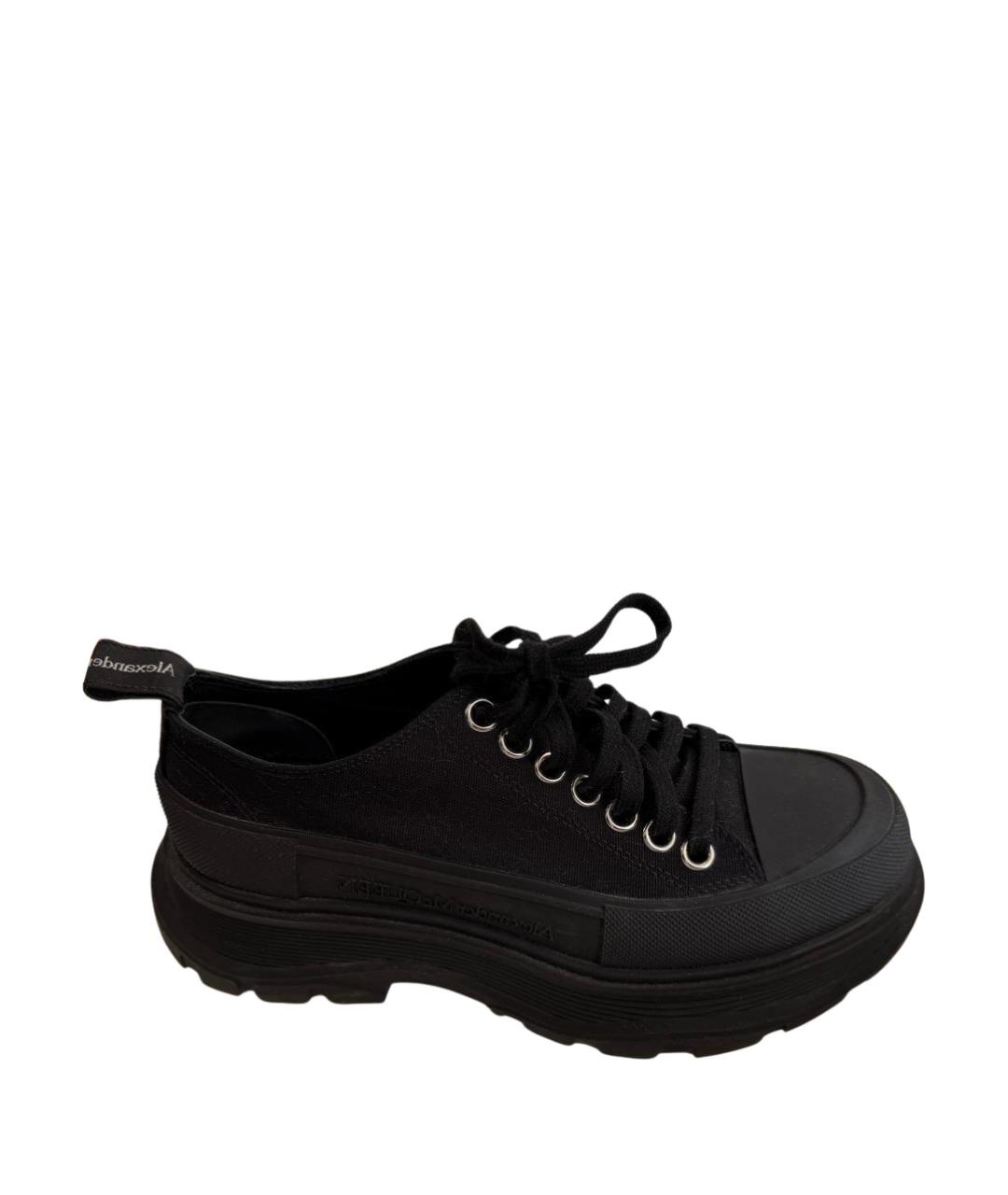 ALEXANDER MCQUEEN Черные текстильные кеды, фото 1