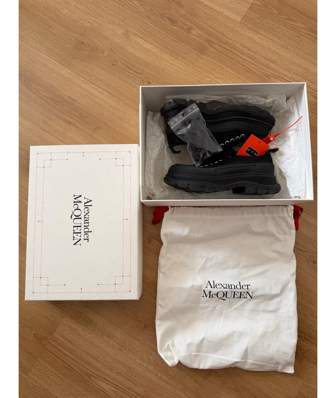 ALEXANDER MCQUEEN Черные текстильные кеды, фото 2