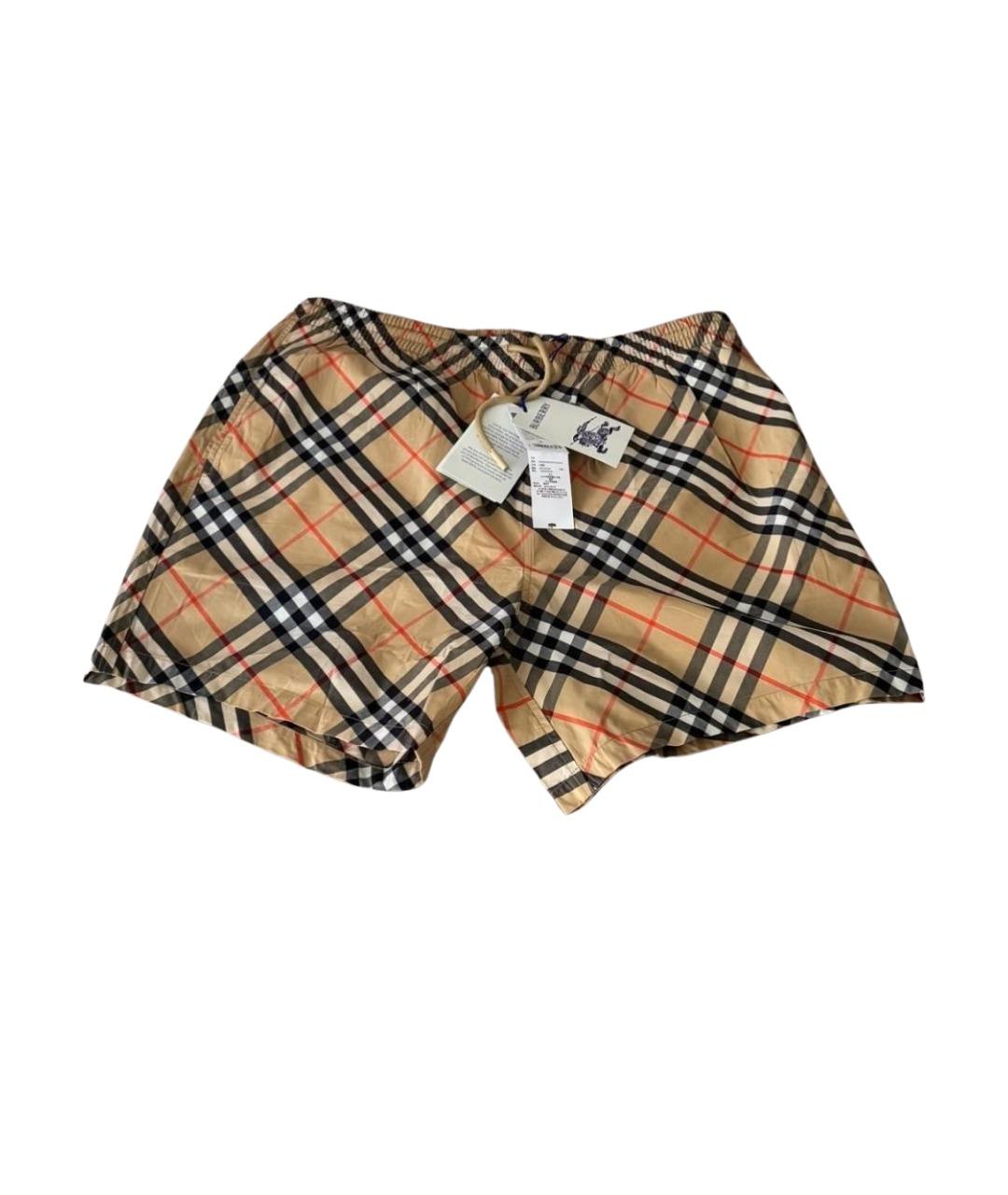 BURBERRY Бежевые полиамидовые шорты, фото 1