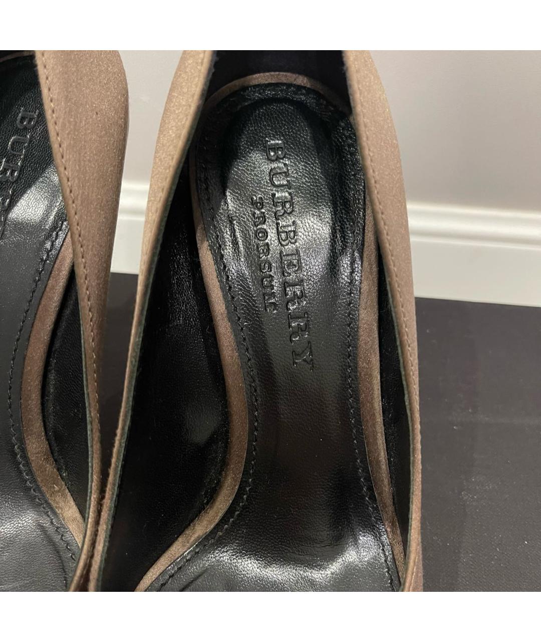 BURBERRY Коричневые текстильные босоножки, фото 3