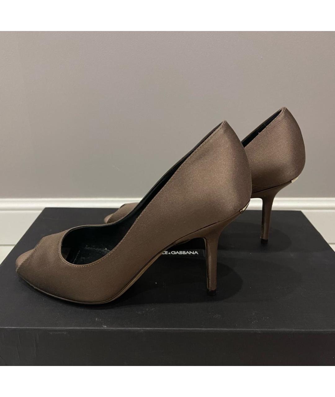 BURBERRY Коричневые текстильные босоножки, фото 5