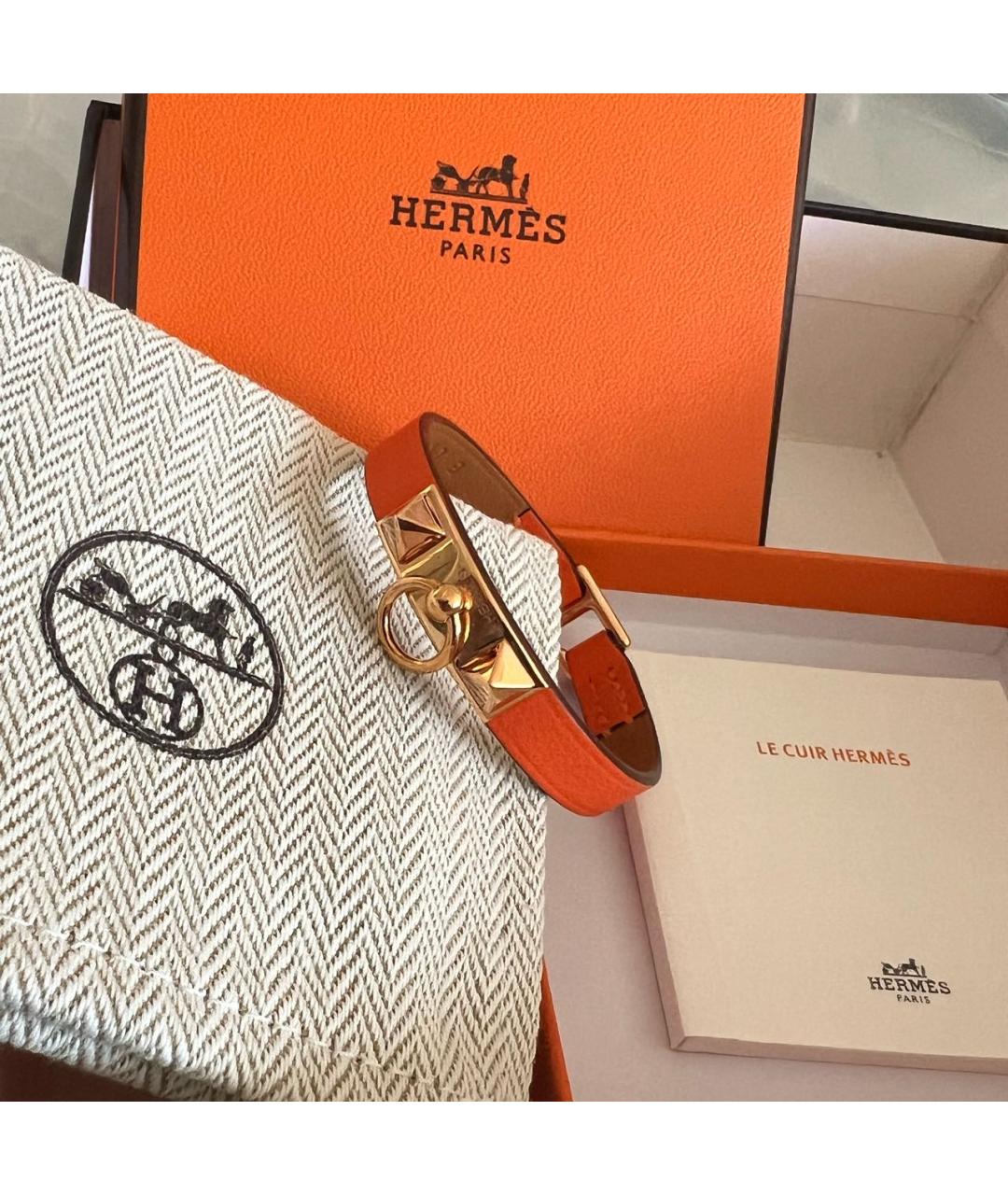 HERMES Оранжевый браслет, фото 3