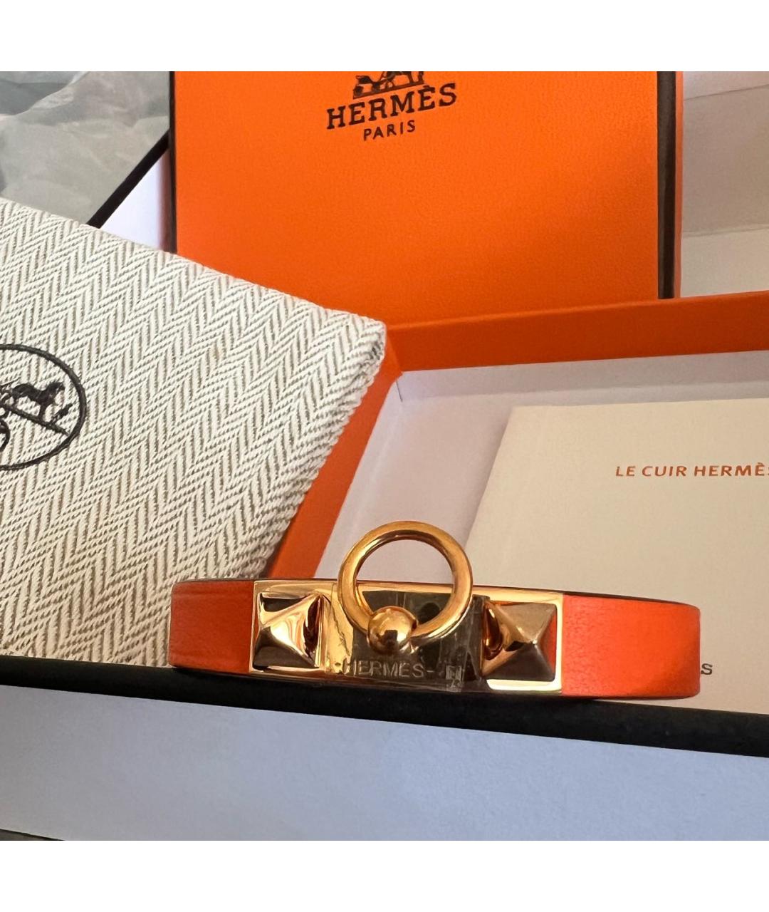 HERMES Оранжевый браслет, фото 4
