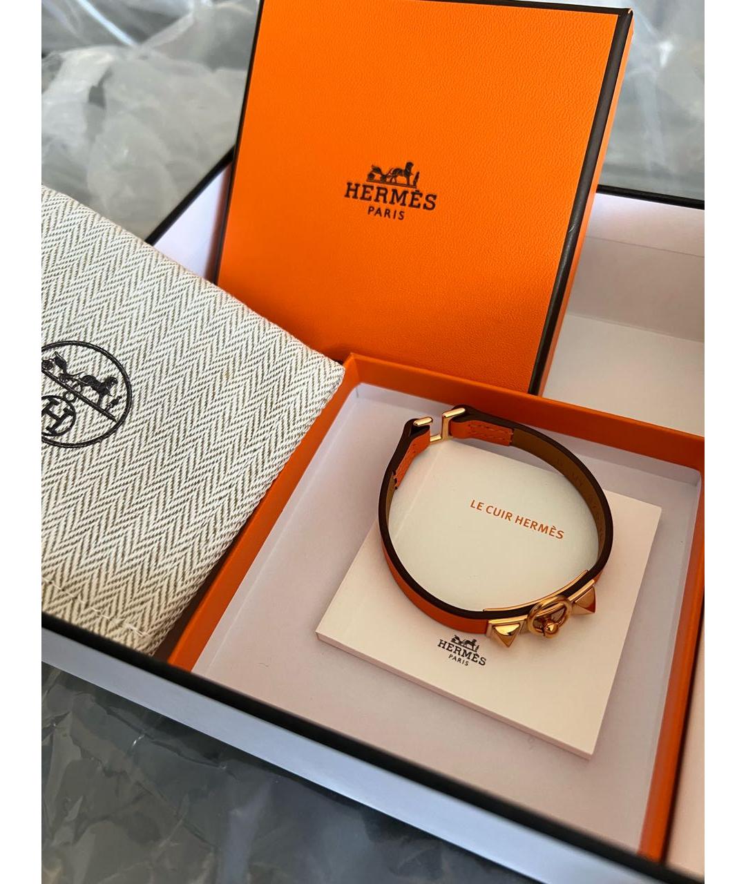 HERMES Оранжевый браслет, фото 5