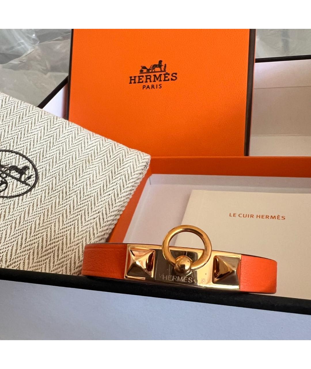 HERMES Оранжевый браслет, фото 6